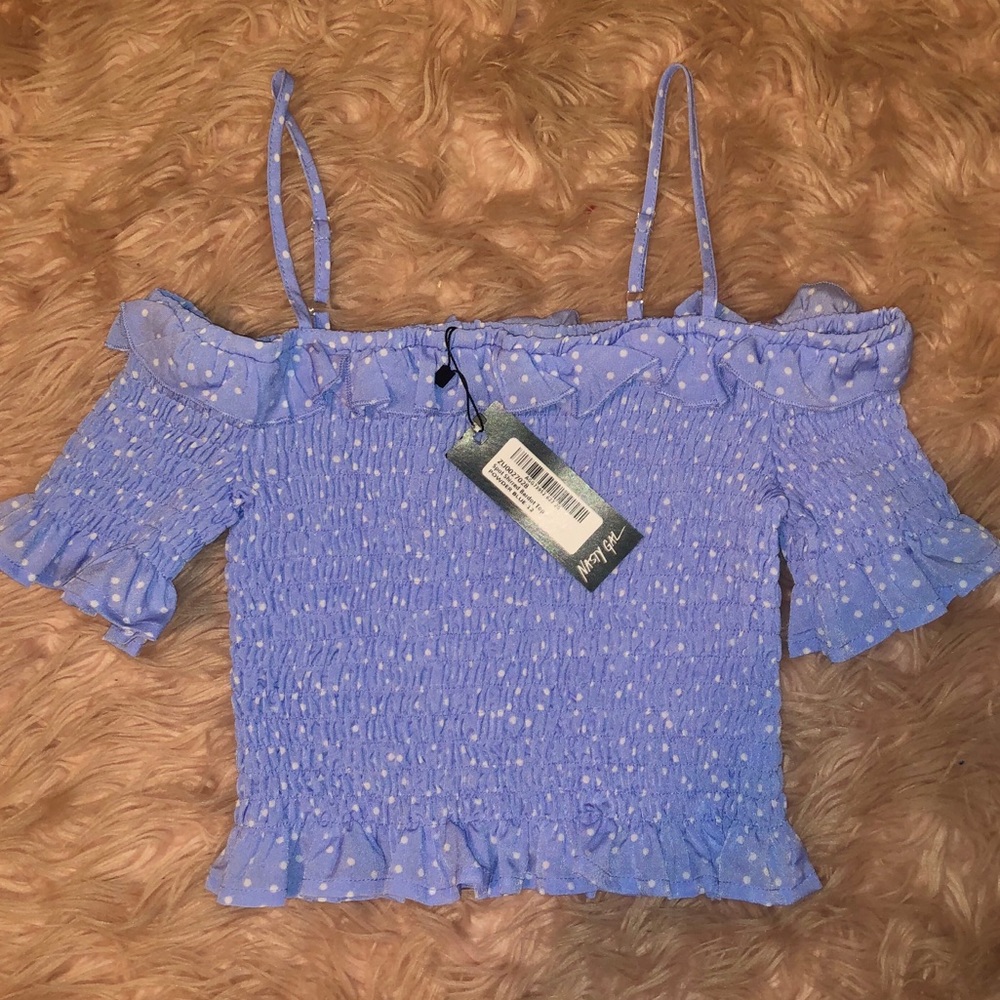 NEW W/TAG BLUE SLEEVELESS SHIRT